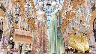 Shopping in Milan: ELIE SAAB, MAXMARA, BULGARI, FENDI, ARMANI, DAMIANI... Luxury Shopping Vlog 2024.