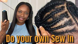 Natural Sew In Weave Tutorial | Light Yaki 100% Human Hair Ft. ELFINHAIR