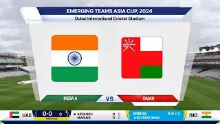  Live: India Vs Oman Live - Match 12 | IND vs OMN Live | Asian Men’s T20 Emerging Cup