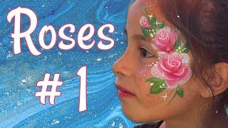 Face Painting Roses- Part 1: Easy and Fast Classic One-stroke ROSE tutorial