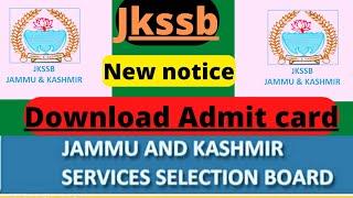 jkssb new notice. Jkssb fresh update. government of jammu And Kashmir new notice. today jkssb update
