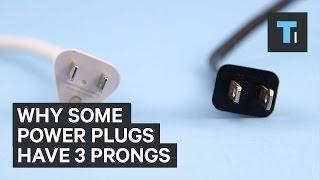 Why some power plugs have 3 prongs instead of 2