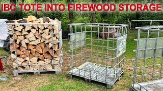 How I Prepare ICB Totes for Firewood Storage DIY HOW TO FIrewood Tote Storage