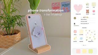 phone transformation  | aesthetic ios 14 setup, phone accessories, cute widgets