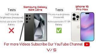 Samsung S24 Ultra Vs Iphone 16 Pro Max Full Comparison #s24ultra #iphone16promax