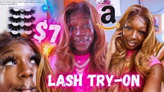 TRYING ON CHEAP AMAZON 25mm MINK LASHES  Amazon Mink Lashes Review + Try on