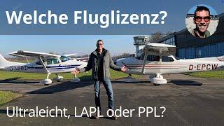 Pilot werden - welche Lizenz ist für mich die beste? Welche Flugzeuge mit Ultraleicht, LAPL, PPL?