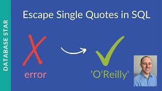 How to Escape Single Quotes in SQL