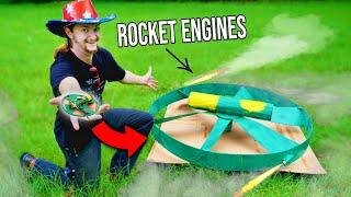 SUPERSIZING Spinning Helicopter Fireworks (with rocket engines)