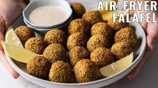 Crispy Air Fryer Falafel with Creamy Tahini Sauce