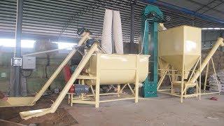 Animal feed  processing line, include conveying, crushing, mixing, filling