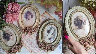 Vintage frames in shabby chic style  Home decor diy