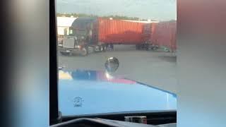 Trucker backing fail 