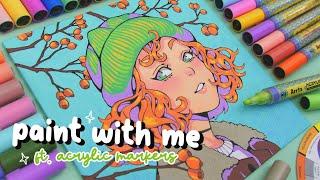 paint with me  ft. ARRTX 48 acrylic marker set 