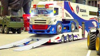 RC SCANIA RACE-TRUCK TRANSPORT// SHELL RC TOWING TRUCK// GULF RC RACE TRUCK MAN// LARAG RC TOW TRUCK