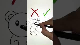 How to draw teddy bear  #lol #memes #drawing #shorts