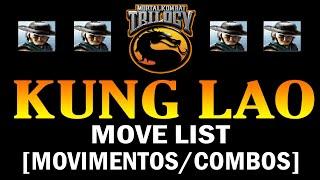 Mortal Kombat Trilogy (PS1) - Kung Lao MK2 Move List [Movimentos/Combos]