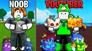 Begging in Blox Fruits as a NOOB Vs YOUTUBER For 24 hours