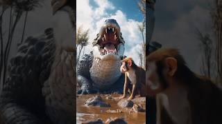 crocodile VS Monkey #shorts #ai