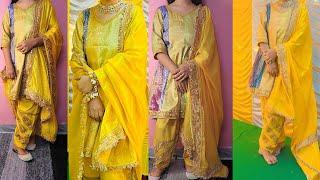 Haldi dress/frock cutting and stitching/panelled frock/Haldi outfit for bride sister/DIY haldidress