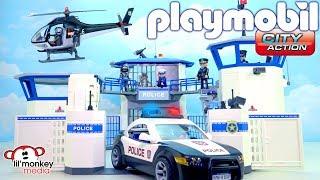 Playmobil City Action! Build and Play Police Headquarters Prison, Police Car, Helicopter and More!!