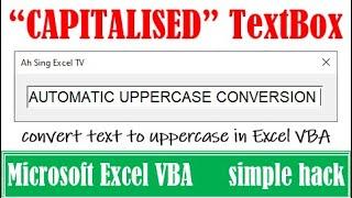 Capitalize TextBox | Uppercase TextBox on UserForm