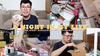 CHILL VLOG: ORGANIZING MY MESSY APARTMENT, HUGE MAKEUP DECLUTTER... A NIGHT IN MY LIFE LIVING ALONE