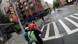 Just a couple kids scooting to school in NYC