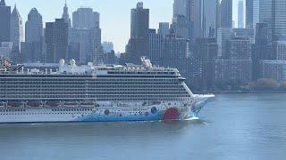 New York, New York - Norwegian Breakaway Sails from New York City - November 17, 2024