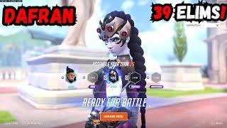 39 ELIMS! DAFRAN INSANE WIDOWMAKER GAMEPLAY overwatch 2 season 14