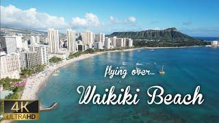 Honolulu, Hawaii - Waikiki Beach 4K drone flight