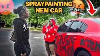 Destroying @Itsyallgurlnem car ( SHE WAS PISSED )