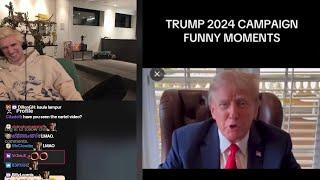 xQc Dies Laughing at Trump 2024 Campaign Funny Moments