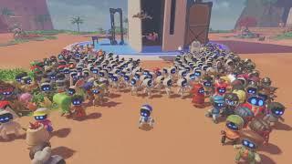 Astro Bot: Astro and VIP bots dancing