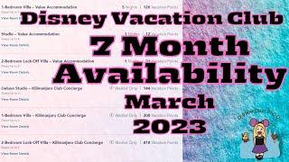 7 Month Availability - Disney Vacation Club March 2023 | DVC 7 Month Booking Window