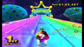 Mario Kart Wii Deluxe - Online race on Rainbow Road DX (11 players)
