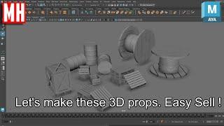 Let's model these 3D Industrial props ( Easy online SELL ! )