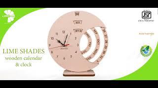 LIME SHADES - Wooden Calendar & Clock