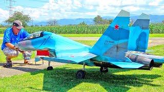 HUGE SU-30 RUSSIAN KNIGHTS RC TURBINE JET FLIGHT DEMONSTRATION