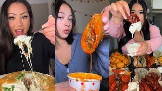 TIKTOK Mukbang Compilation | Chipotle, Birria Tacos, Wingstop, Cane's, Taco Bell & More!