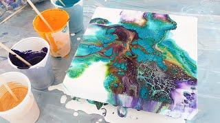 WOW Dutch Pour  Awesome Cells! Acrylic Pouring Fluid Painting