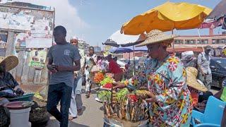 4K LOCAL STREET FOOD MARKET IN GHANA ACCRA, AFRICA