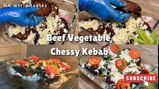 Beef Mince and Vegetable Cheesy Chapli kebab Recipe by NA world tastes #naworldtastes #recipe