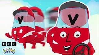 Vroom Vroom with Alphablock V  | Letter of the Week | Learn to Spell | @officialalphablocks