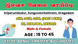 10th, 12th Pass/Fail - ஆ  உங்களுக்கான இலவச வேலை வாய்ப்பு | Chennai Jobs 2024 Tamil | Apply Now