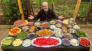 THE MOST BIG TRADITIONAL TURKISH BREAKFAST EVER  SIMPLE RECIPES  VILLAGE FOOD LIFE