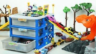 뽀로로 미끄럼틀 자동차 주차장 장난감 정리함 미니카 주차놀이 상자 Pororo Car Slide Parking garage Toy