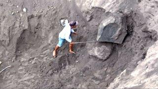 Mr. japar managed to drop a large rock