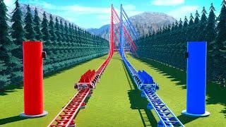 Red vs Blue – Roller Coaster Race