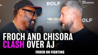 ‘Are you getting PERSONAL?’ Carl Froch and Derek Chisora in a HEATED debate over Anthony Joshua